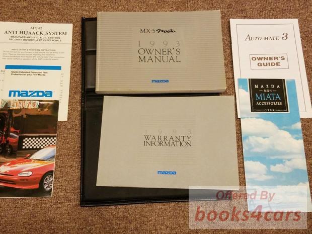 view cover of 1993 Miata Owners Manual by Mazda