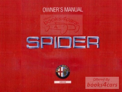 view cover of 1993 Owners manual by Alfa-Romeo for Spider