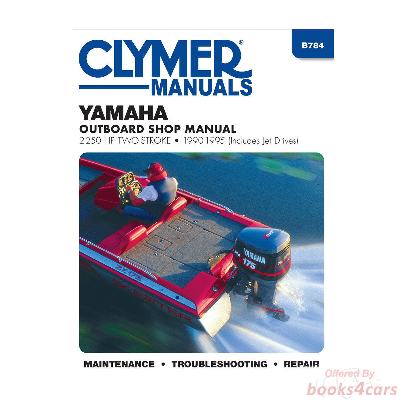 view cover of 1990-1995 2 250 hp Two Stroke Outboards (includes Jet Drives) 720 pages by Clymer for Yamaha
