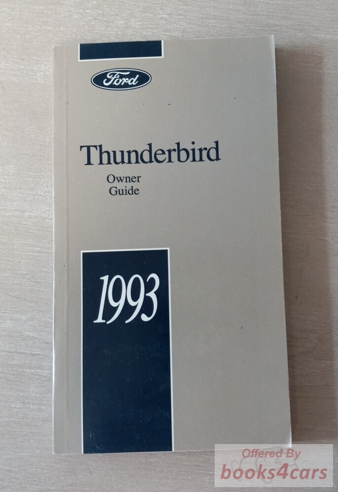 view cover of 1993 Thunderbird Owners Manual by Ford
