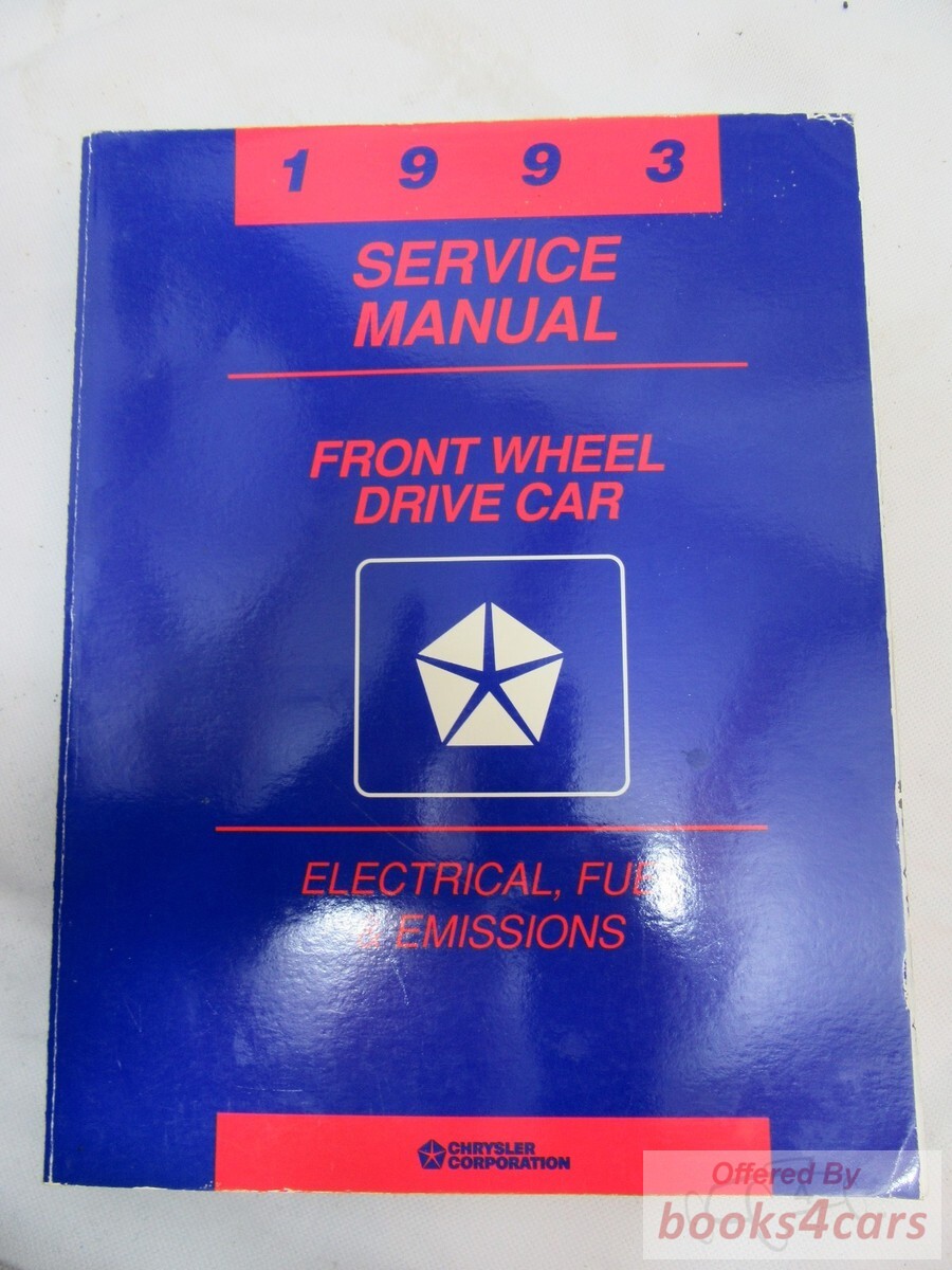 view cover of 1993 FWD Electrical Fuel & Emissions Shop Manual by Chrysler (also covers Dodge & Plymouth)