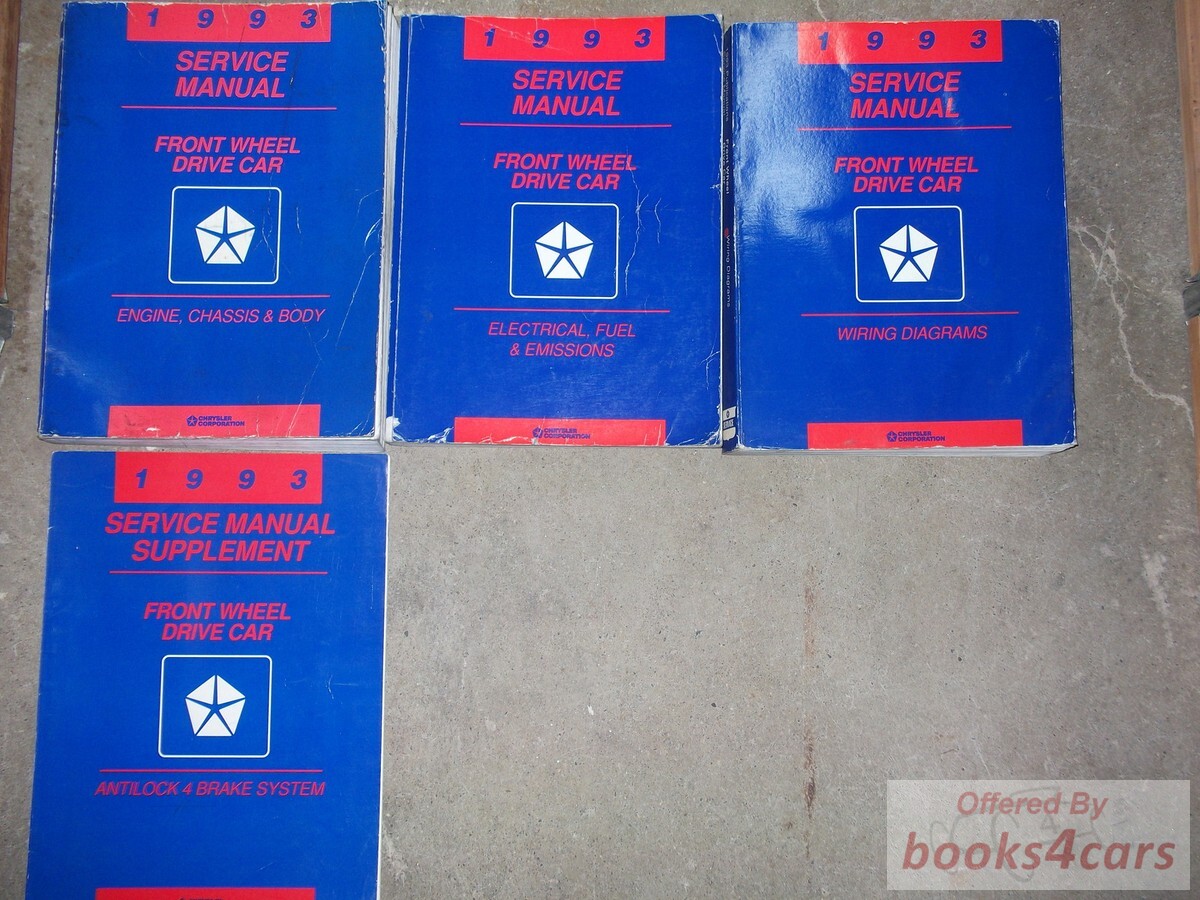 view cover of 1993 FWD Car Engine Chassis & Body Service Manual by Chrysler