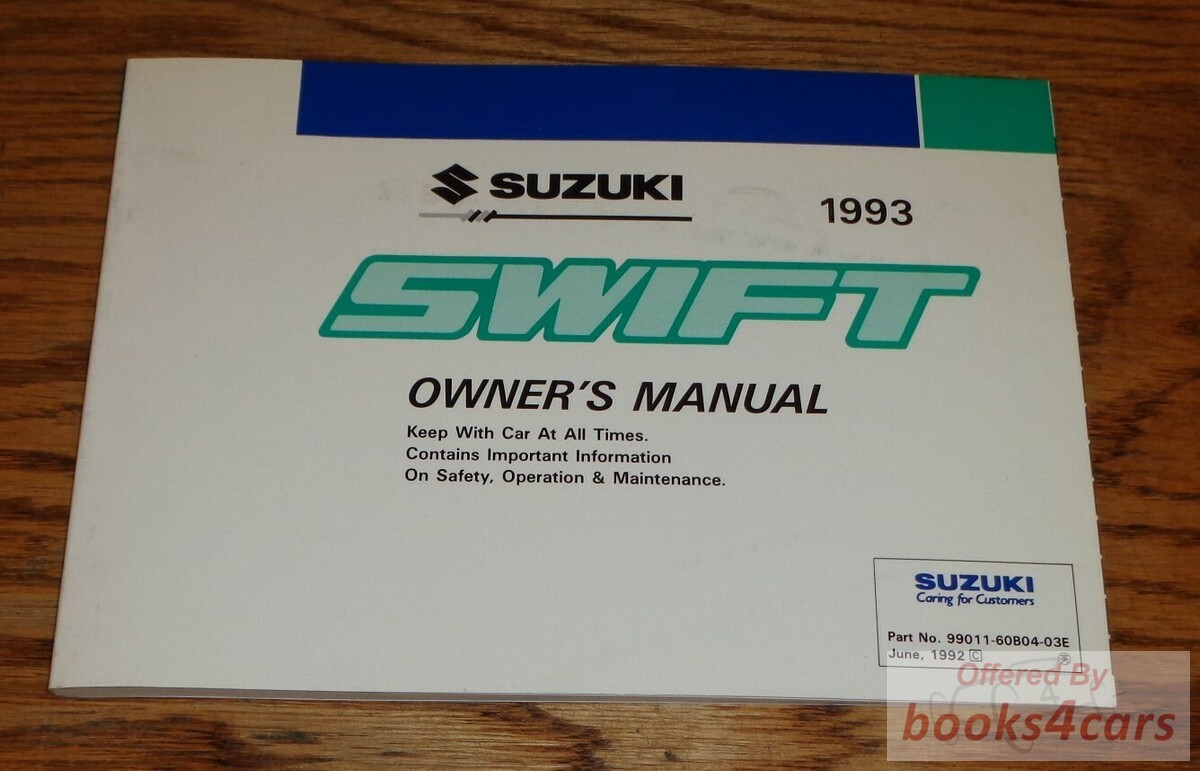 view cover of 1993 Swift Owners Manual by Suzuki