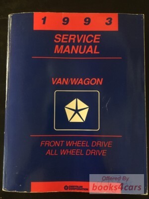 view cover of 1993 Van/Wagon FWD AWD Shop Service Repair Manual by Chrysler.