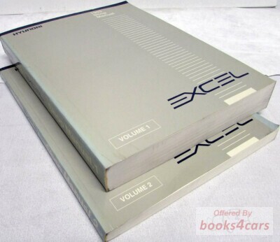 view cover of 1993 Excel Service Manual2 vol set by Hyundai covering Engine & Electrical
