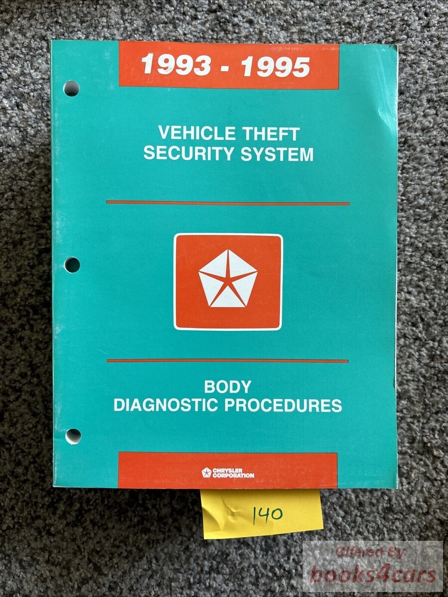 view cover of 1993-1995 Vehicle security system, body diagnostic procedures manual