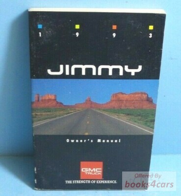 view cover of 1993 Jimmy Owners manual by GMC