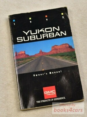 view cover of 1993 Yukon Suburban Owner's Manual By GMC Truck