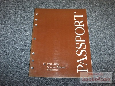 view cover of 1994-1995 Passport Ship Service Repair Manual Supplement by honda