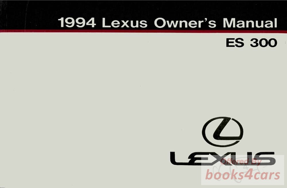 view cover of 1994 ES300 Owners Manual by Lexus for ES 300