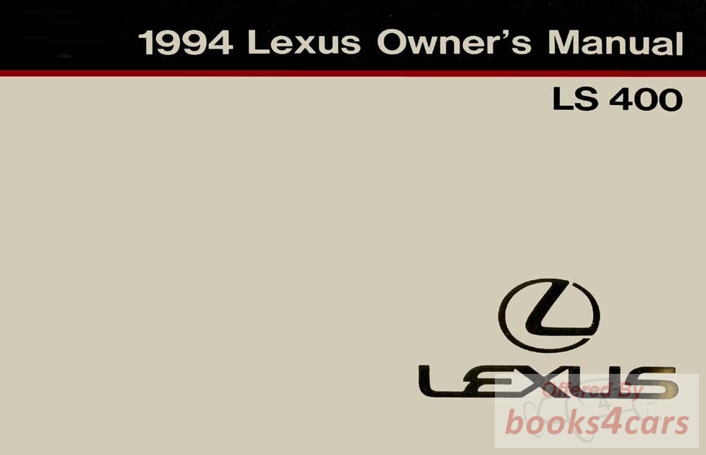 view cover of 1994 LS400 Owners Manual by Lexus for LS 400