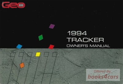 view cover of 1994 Tracker Owners manual by GEO