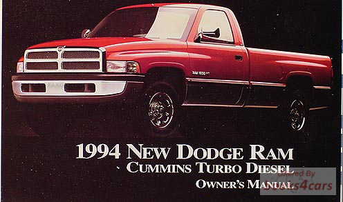 view cover of 1994 Ram PU Cummins Turbo Diesel owners manual by dodge