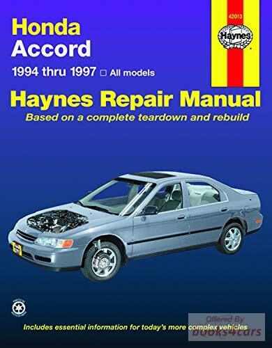 view cover of 1994-1997 Accord shop service repair manual for Honda by Haynes