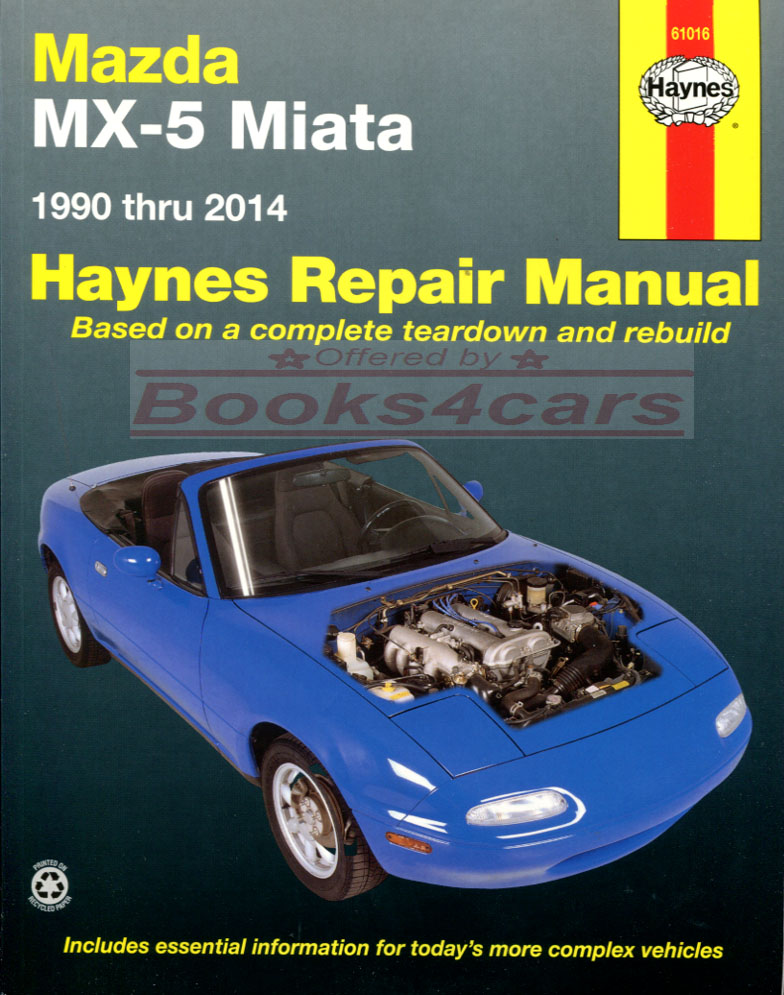 view cover of 1990-2014 Miata shop service repair manual by Haynes for Mazda ( does not cover Turbo )