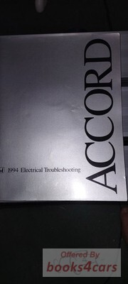 view cover of 1994 electrical troubleshooting manual by Honda for Accord
