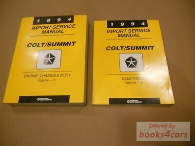 view cover of 1994 Colt Summit Sedan Shop Service Repair Manual by Eagle Dodge Plymouth Chrysler & Mitsubishi