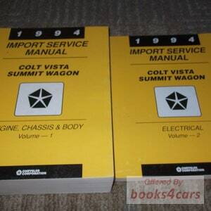 view cover of 1994 Colt Vista Summit Wagon by Eagle Dodge Plymouth shop Service repair Manual 2 Vol. Set