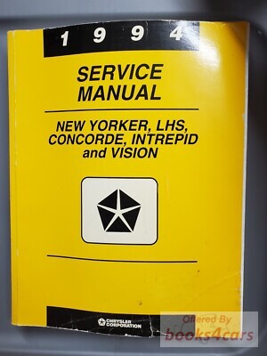view cover of 1994 LH shop service repiar manual for Concorde, New Yorker, & LHS. Dodge: Intrepid & Eagle Vision by Chrysler