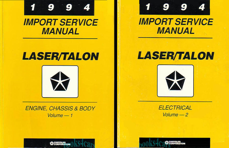 view cover of 1994 Laser & Talon Shop Service Repair Manual by Plymouth & Eagle also applicable to Mitsubishi Eclipse