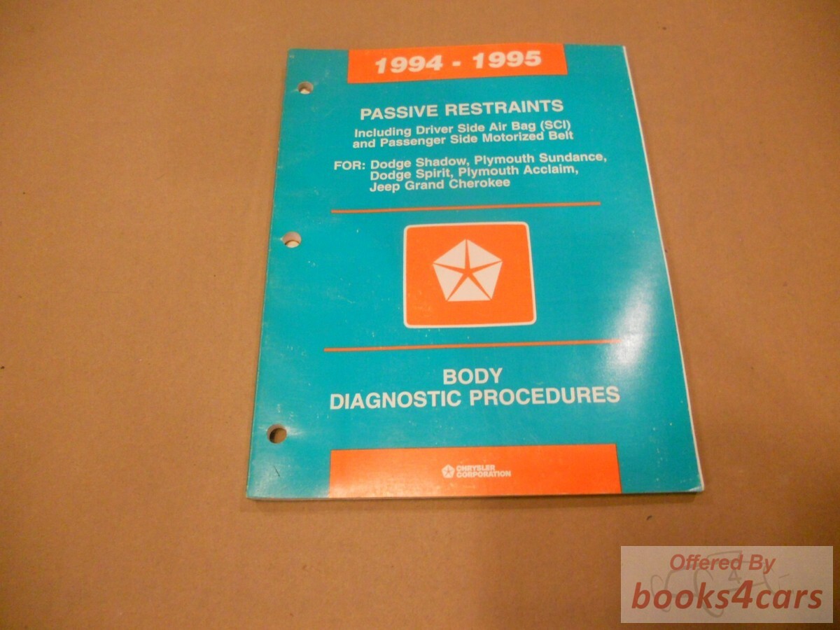 view cover of 1994-1995 Chrysler passive restraints, body diagnostic procedures