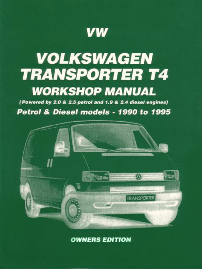view cover of 1990-1995 Eurovan T4 Shop Service Repair Manual for 4 cylinder & 5 cylinder gas 2.0 2.5 & diesel 1.9 2.4 Volkswagen Vans: 217 pgs. (does not cover automatic trans)