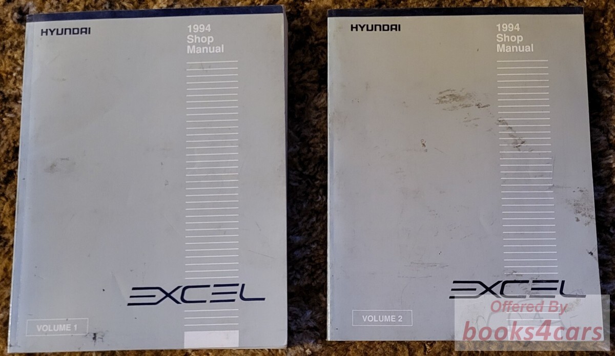 view cover of 1994 Excel Shop Manual by Hyundai, 2 volume set