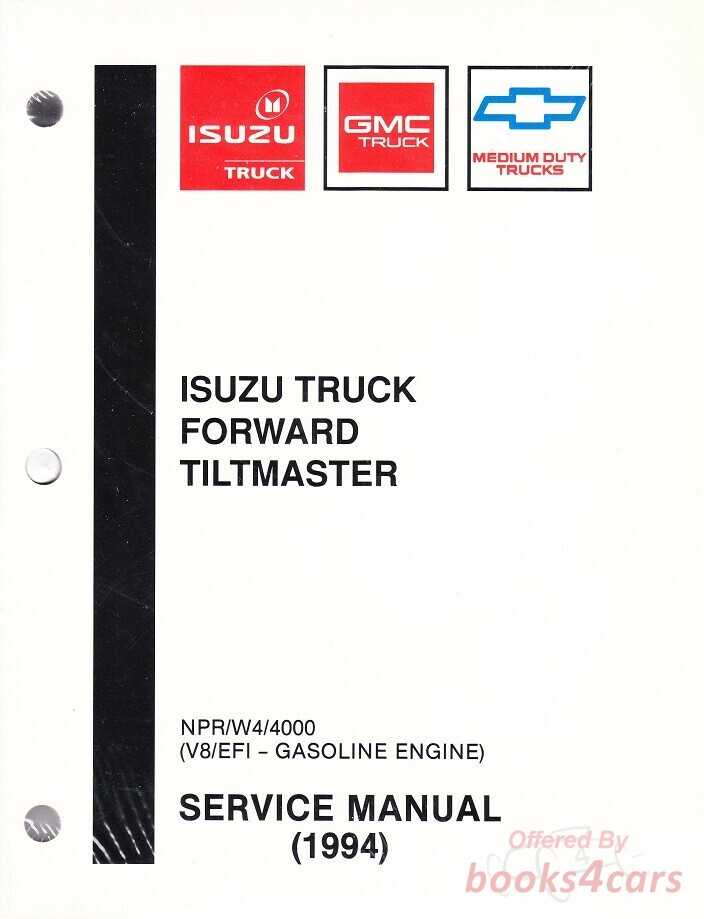 view cover of 1994 NPR W4 EFI Gas Engine Shop service repair Manual by Isuzu & GMC