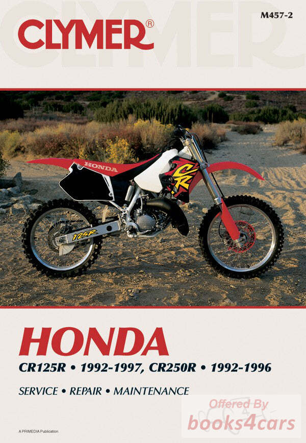 view cover of 1992-1996 CR125R & CR250R Shop Service Repair Manual, 480 pages by Clymer for Honda