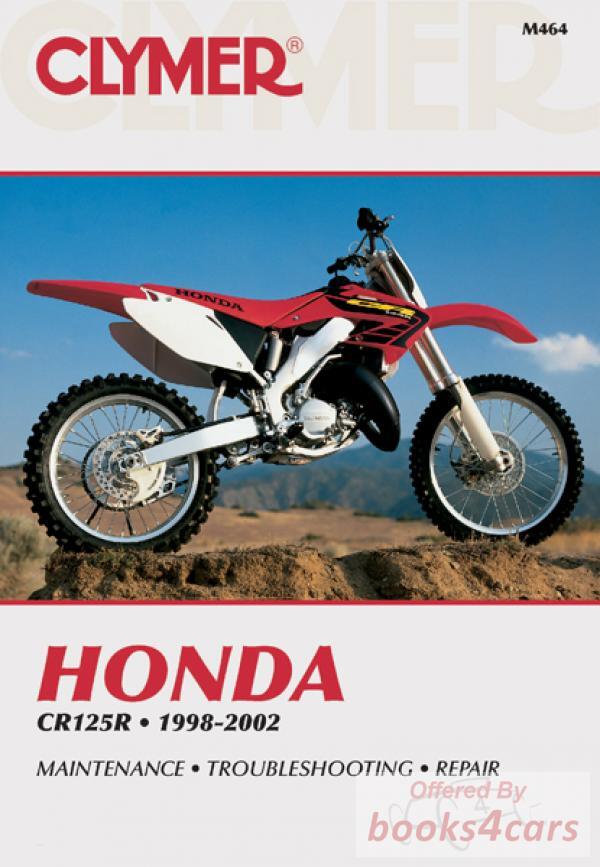 view cover of 1998-2002 CR125R Shop Service Repair Manual 400 pages by Clymer for Honda
