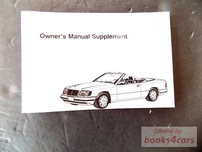 view cover of 1994 E CABRIOLET owner's manual supplement by Mercedes for 124 series convertible