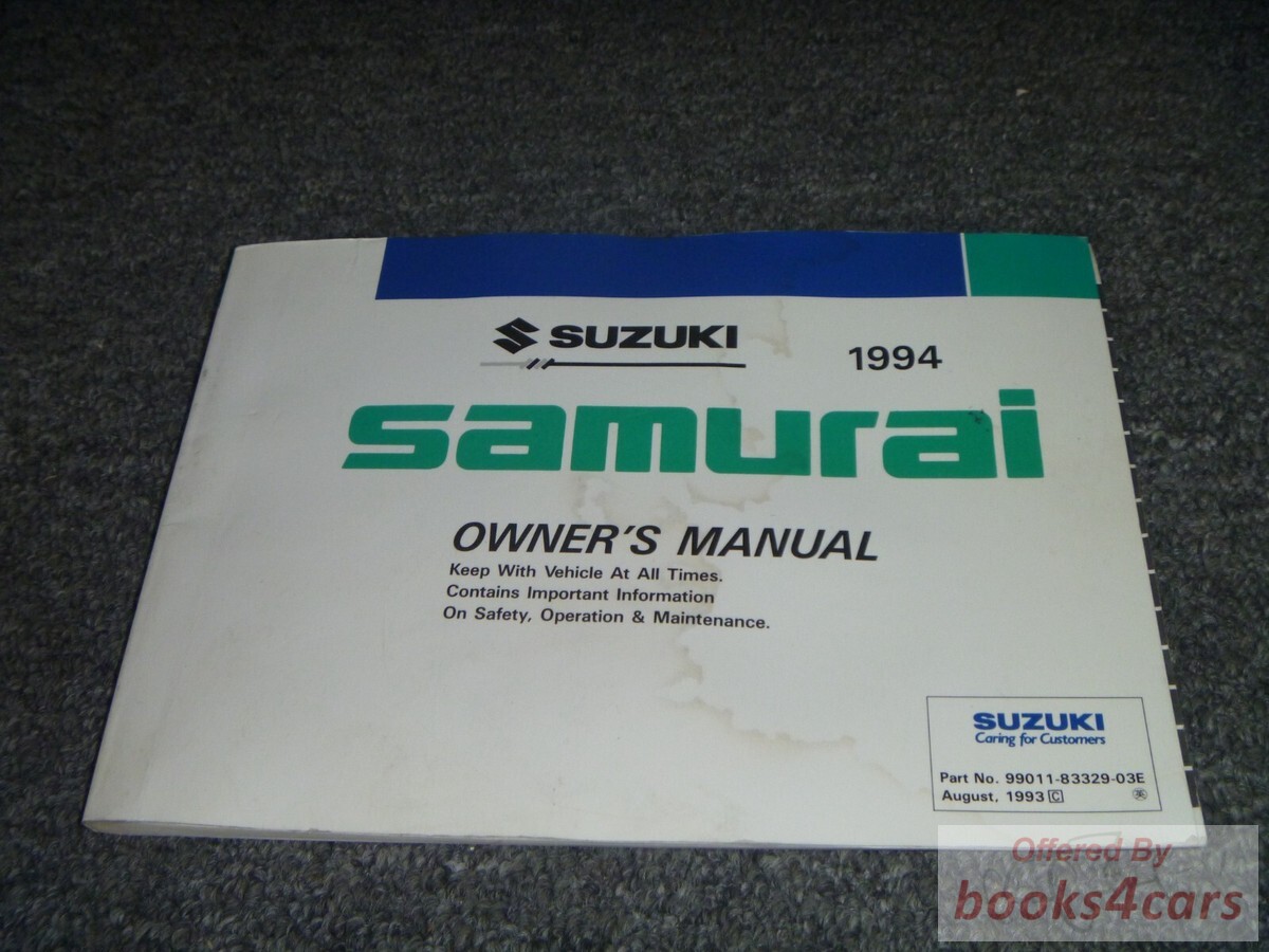 view cover of 1994 Samurai Owners Manual by Suzuki