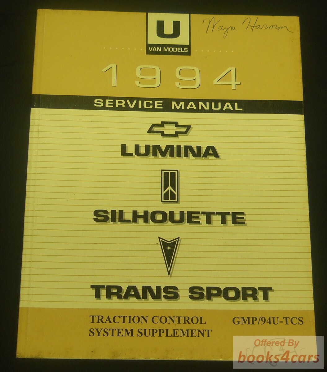 view cover of 1994 Lumina Silhoutte & Transport Traction Control System Supplement Manual by GM