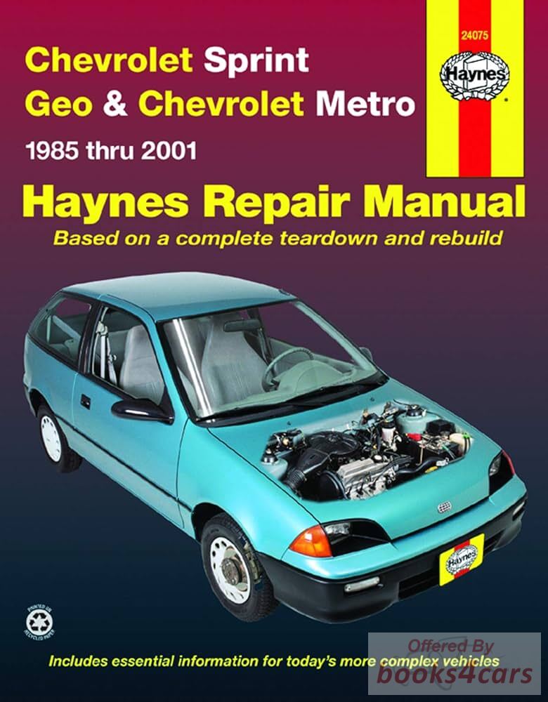 view cover of 1985-2001 Metro & Sprint shop service repair manual by Haynes for Chevrolet & Geo
