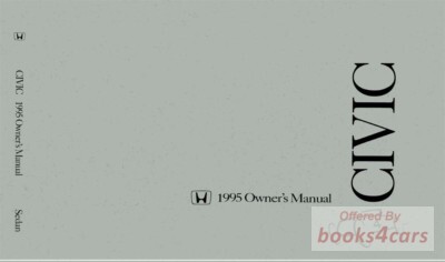 view cover of 1995 Civic Sedan Owners Manual By Honda