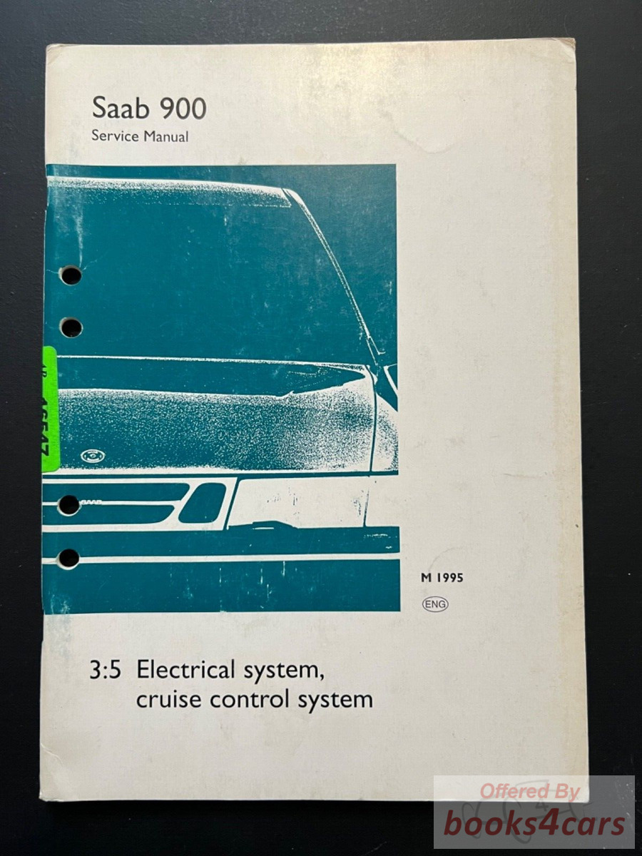 view cover of 1995 900 Cruise Control Electrical System Shop Service Repair Manual by Saab