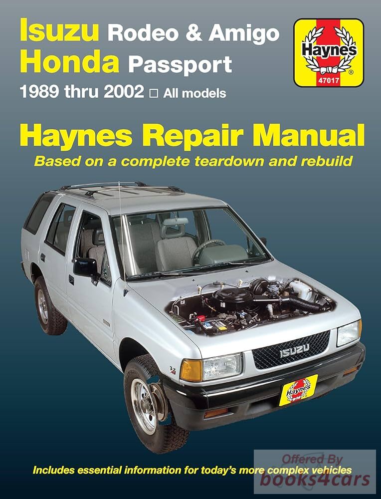 view cover of 1989-2002 Isuzu Amigo Rodeo Honda Passport SUV gas engine shop service repair manual by Haynes