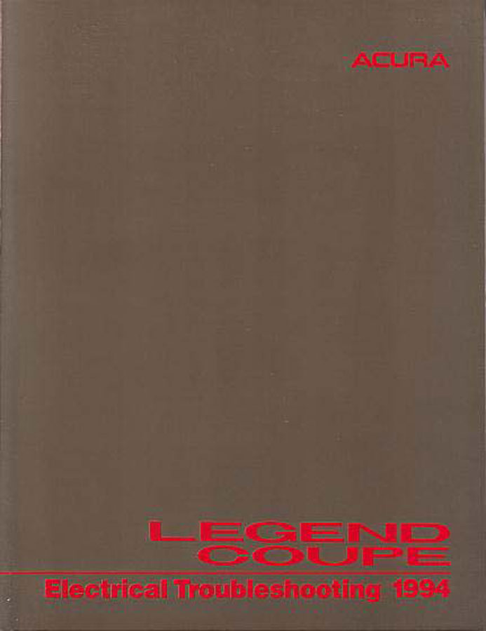 view cover of 1995 Legend 2-door Coupe Electrical Troubleshooting manual by Acura