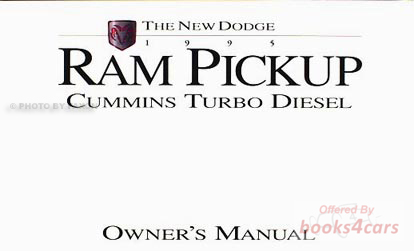 view cover of 1995 Ram Diesel Truck Owners manual by Dodge