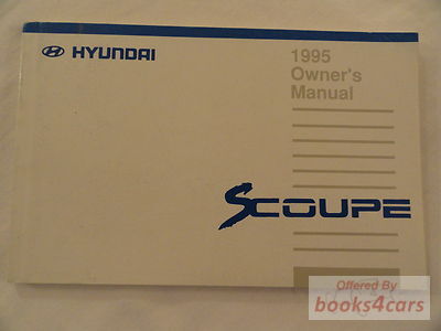 view cover of 1995 Scoupe Owners Manual by Hyundai