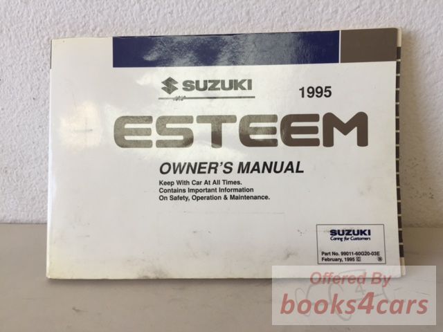 view cover of 1995 Esteem Owners Manual by Suzuki