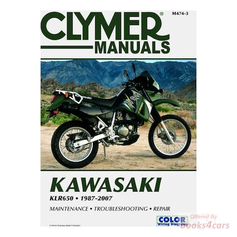 view cover of 1987-2007 KLR650 Shop Service Repair Manual by Clymer for Kawasaki 420 pages for KLR 650