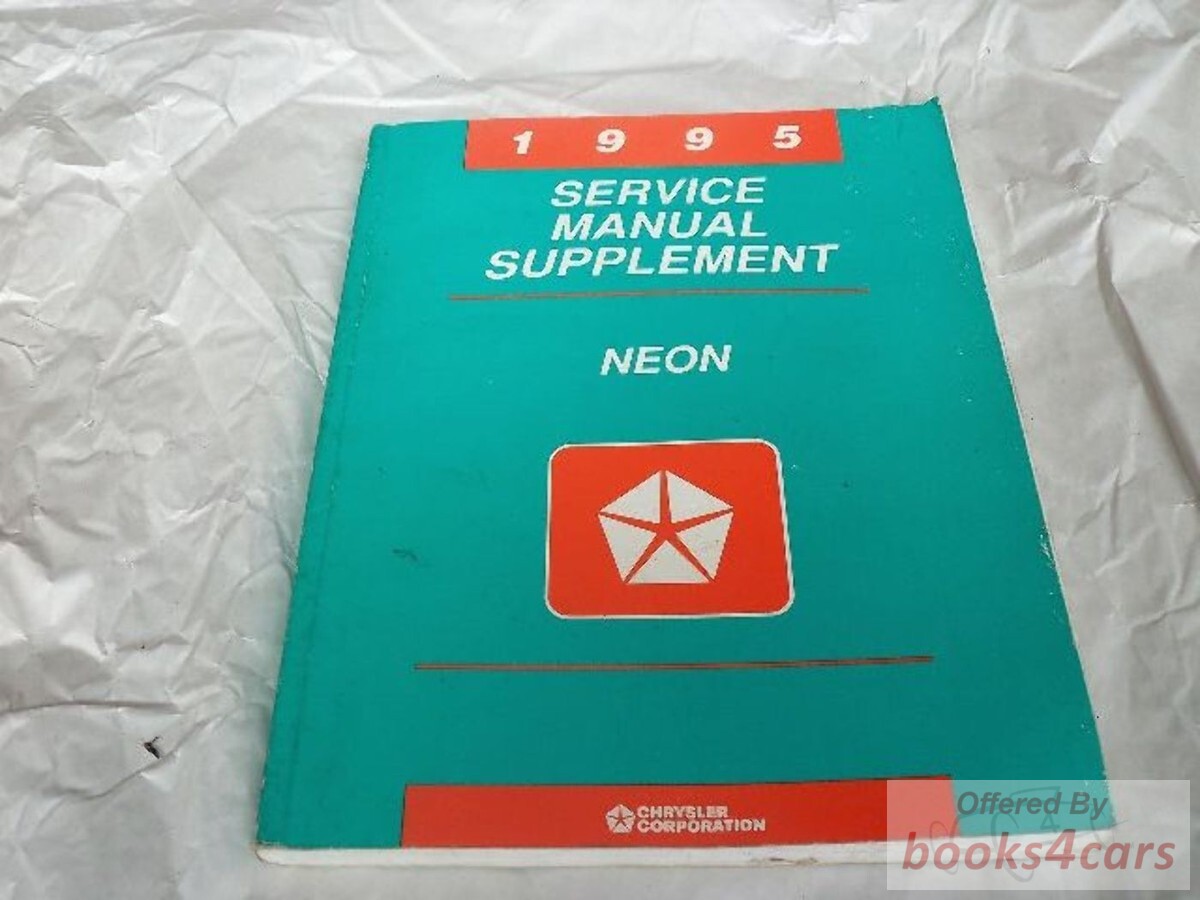 view cover of 1995 Neon Shop Service Repair Manual Supplement