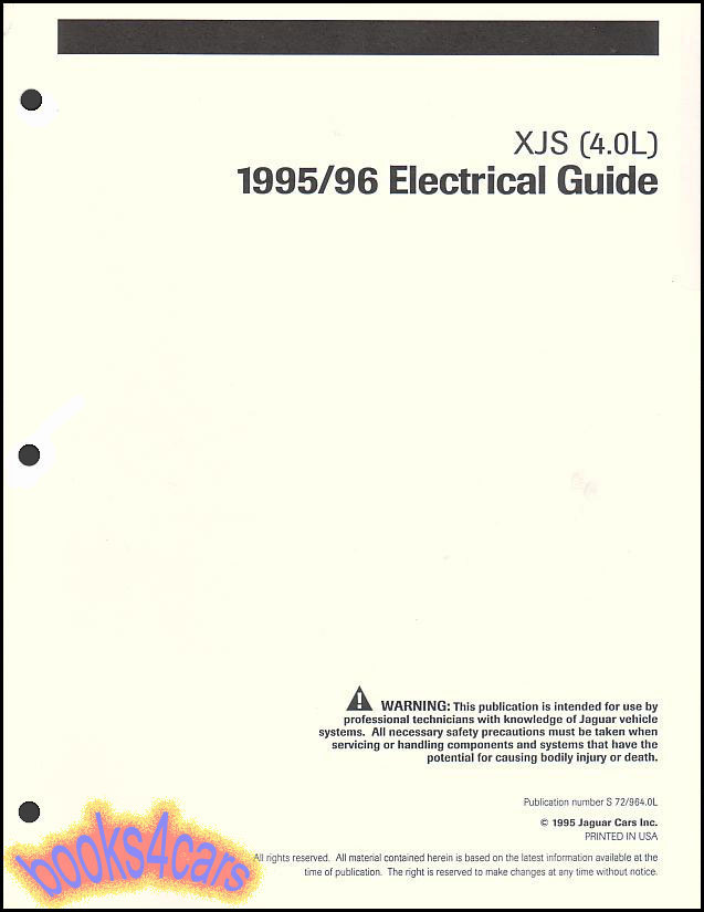view cover of 1995-1996 XJS 6 cyl 4.0 electrical wiring manual by Jaguar