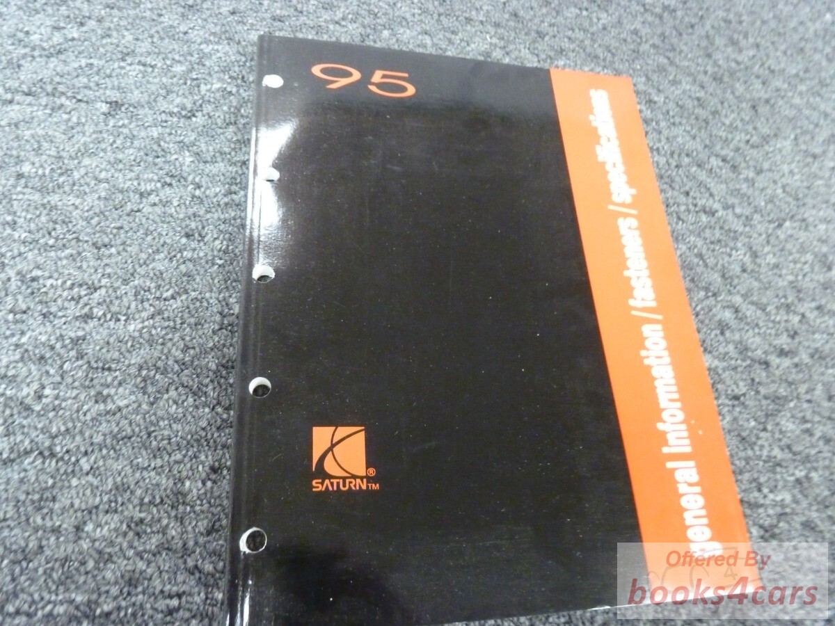view cover of 1995 General Info., Fasteners, Specifications Service Manual by Saturn