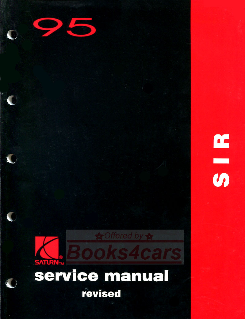 view cover of 1995 SIR Shop Service Repair Manual by Saturn (Supplemental Inflatable Restraint System)