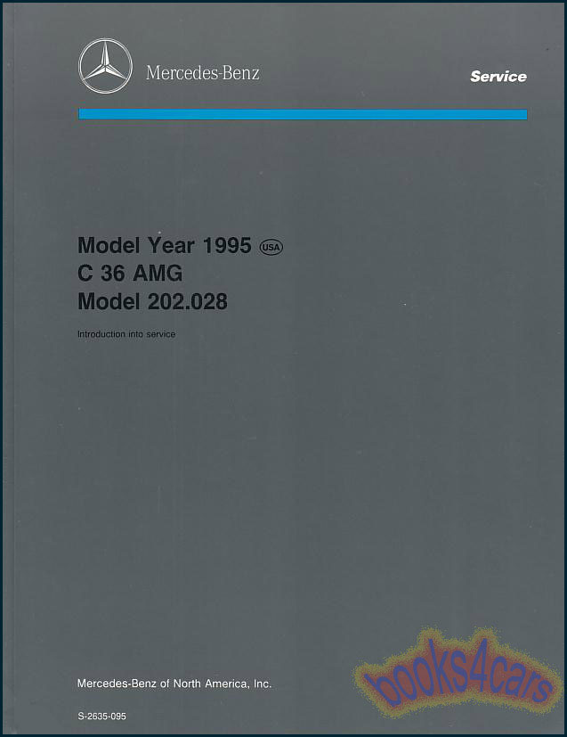 view cover of 1995 AMG C36 Technical introduction Manual by Mercedes C-36 C 36 202.028 AMG Chassis noted on 8.5 x 11 Thin dark grey cover 46 pages
