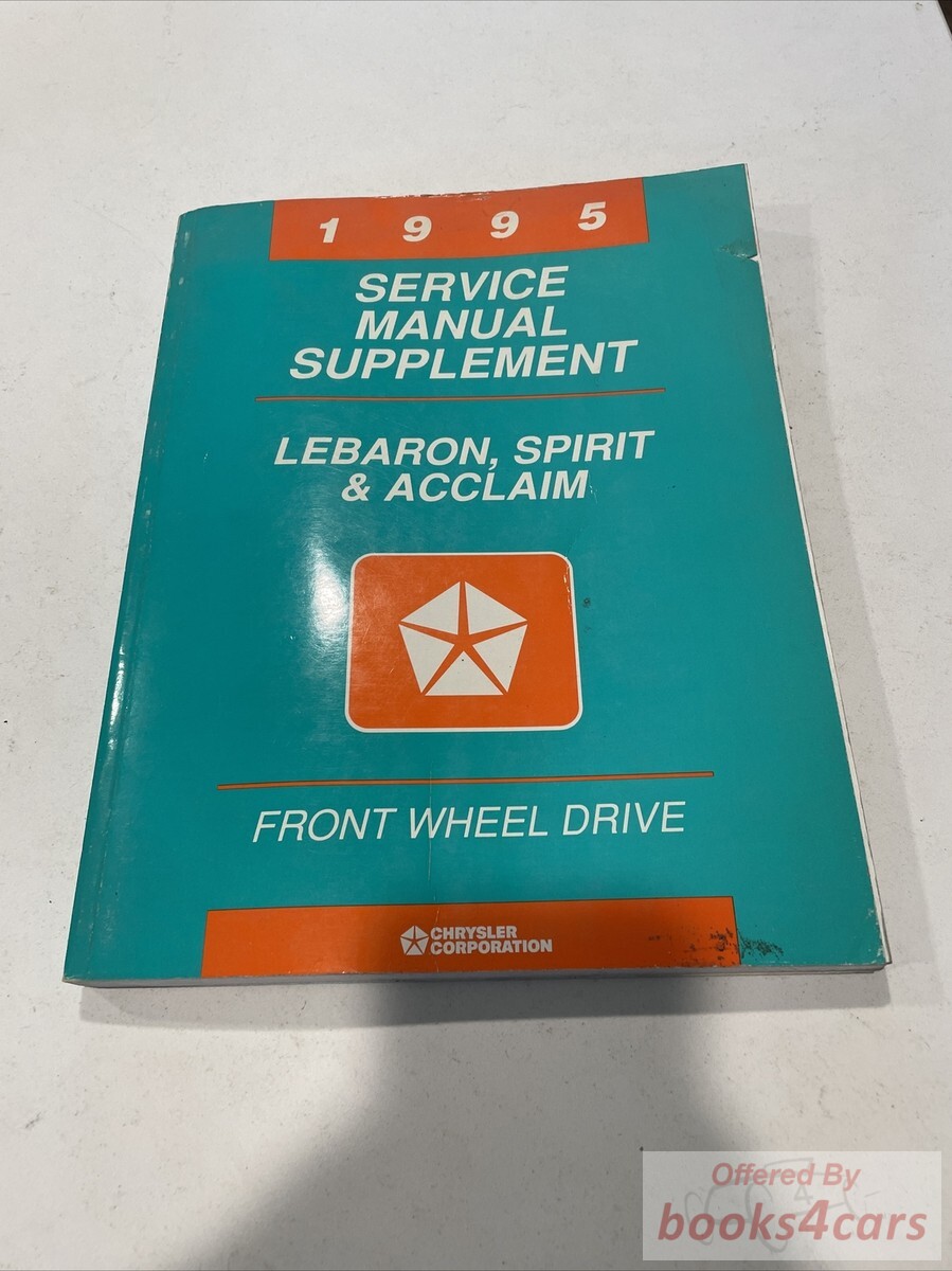 view cover of 1995 Supplement to '94 manual for LeBaron by Chrysler