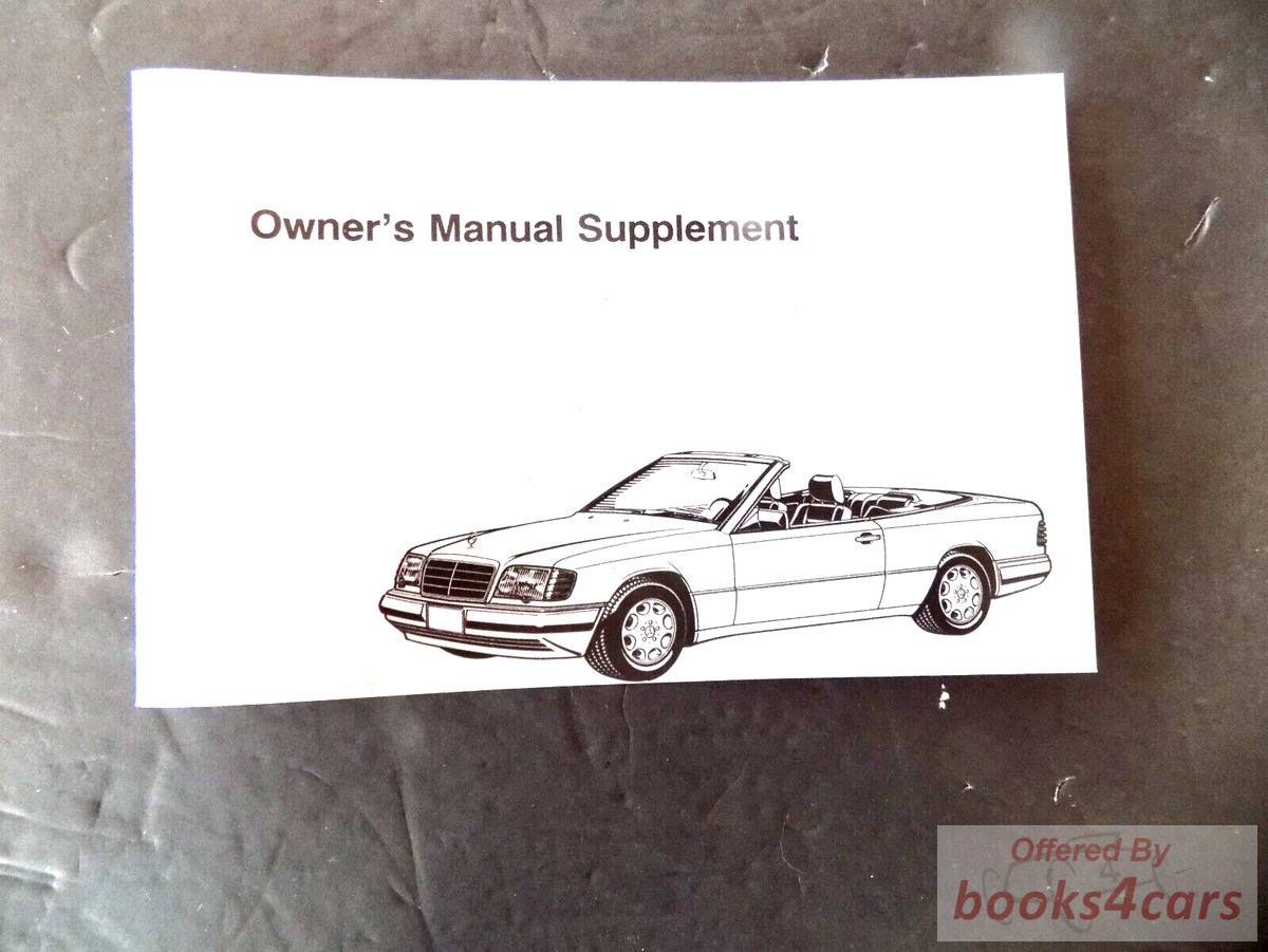 view cover of 1995 E CABRIOLET owner's manual supplement by Mercedes for 124 series convertible FRENCH