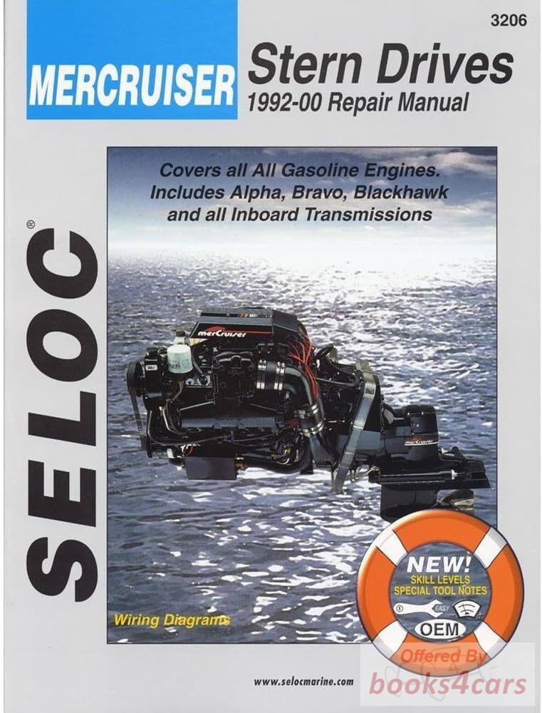 view cover of 1992-2001 Mercruiser Stern Drive shop service repair manual Covers all Alpha Bravo I II and III engines and drive units includes carbureted and fuel injected engines by Seloc Marine